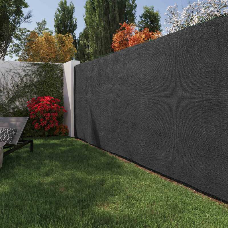 Lot de 2 brise vues gris anthracite occultation 100% - 2 x 3 m