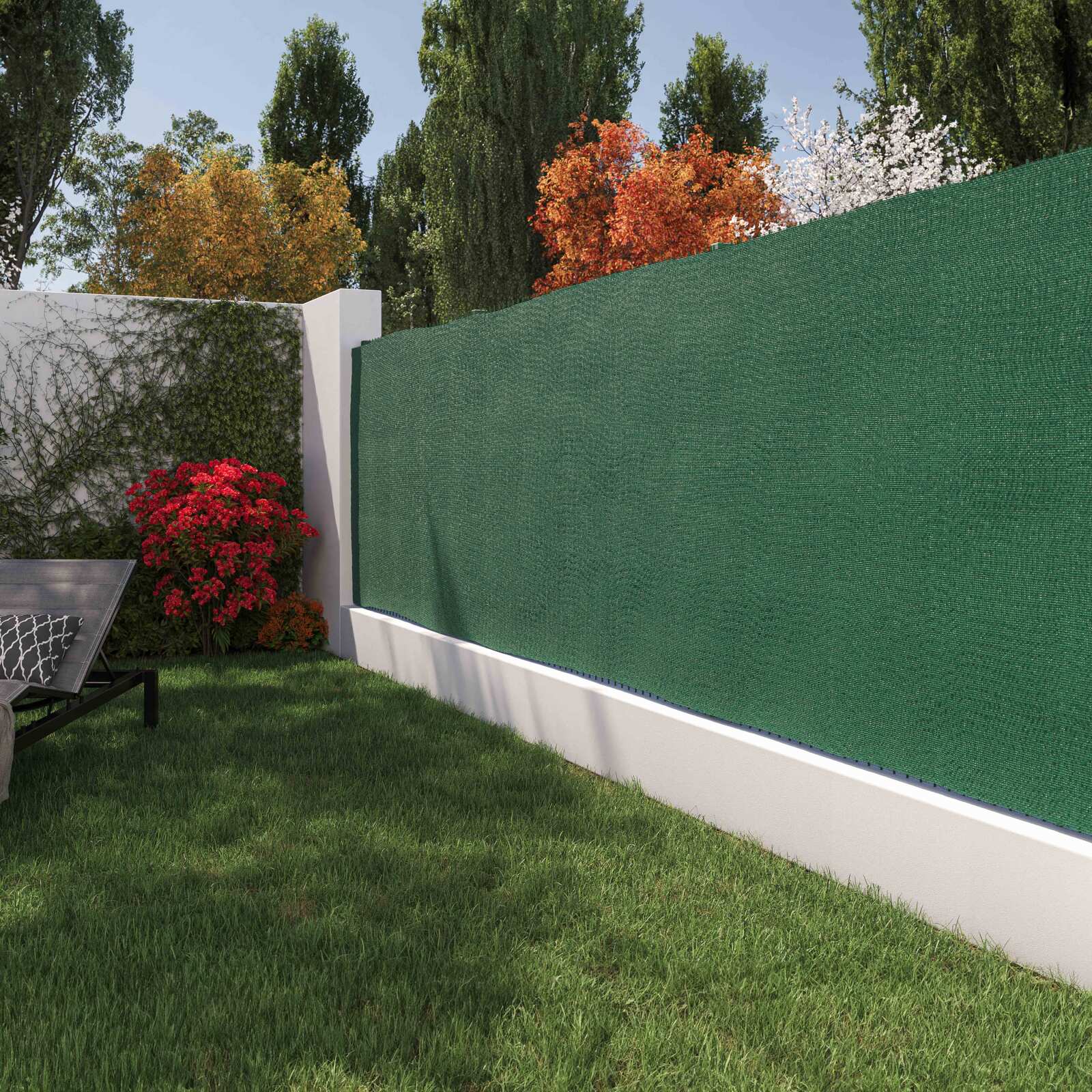 Lot de 2 brise vues vert foncé occultation 100% - 1,5 x 3 m