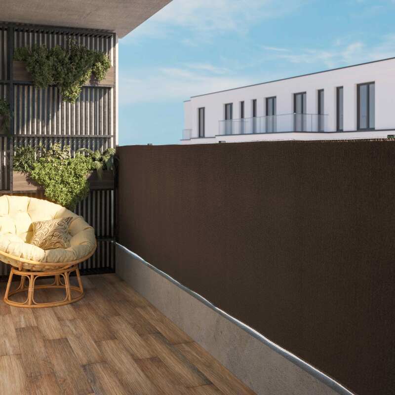 Lot de 2 brise vues marron écorce occultation 100% - 1,2 x 3 m