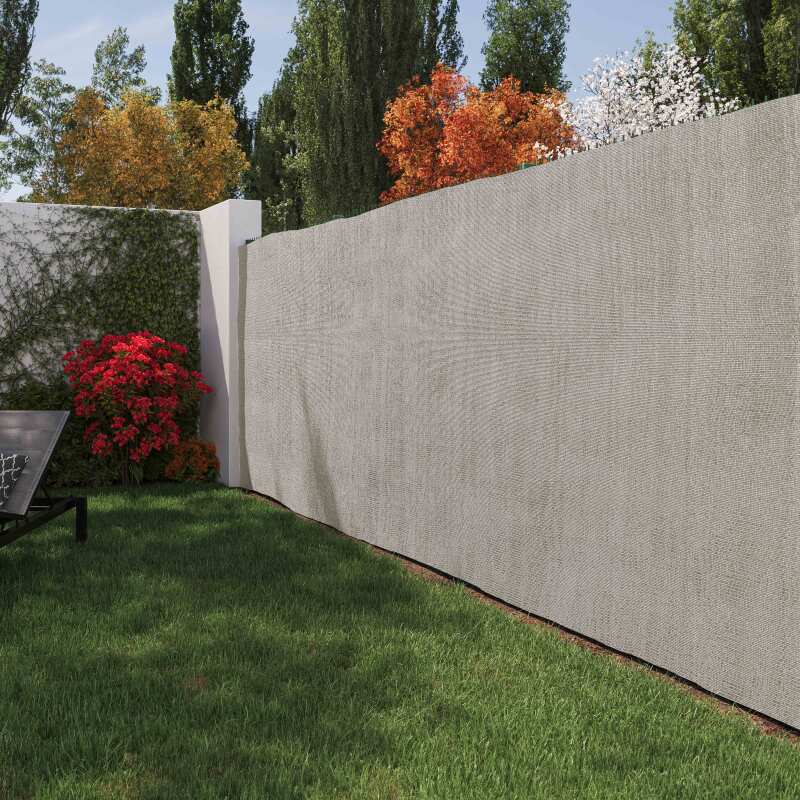 Brise-vue grège occultant 100% - Hauteur 1,80m