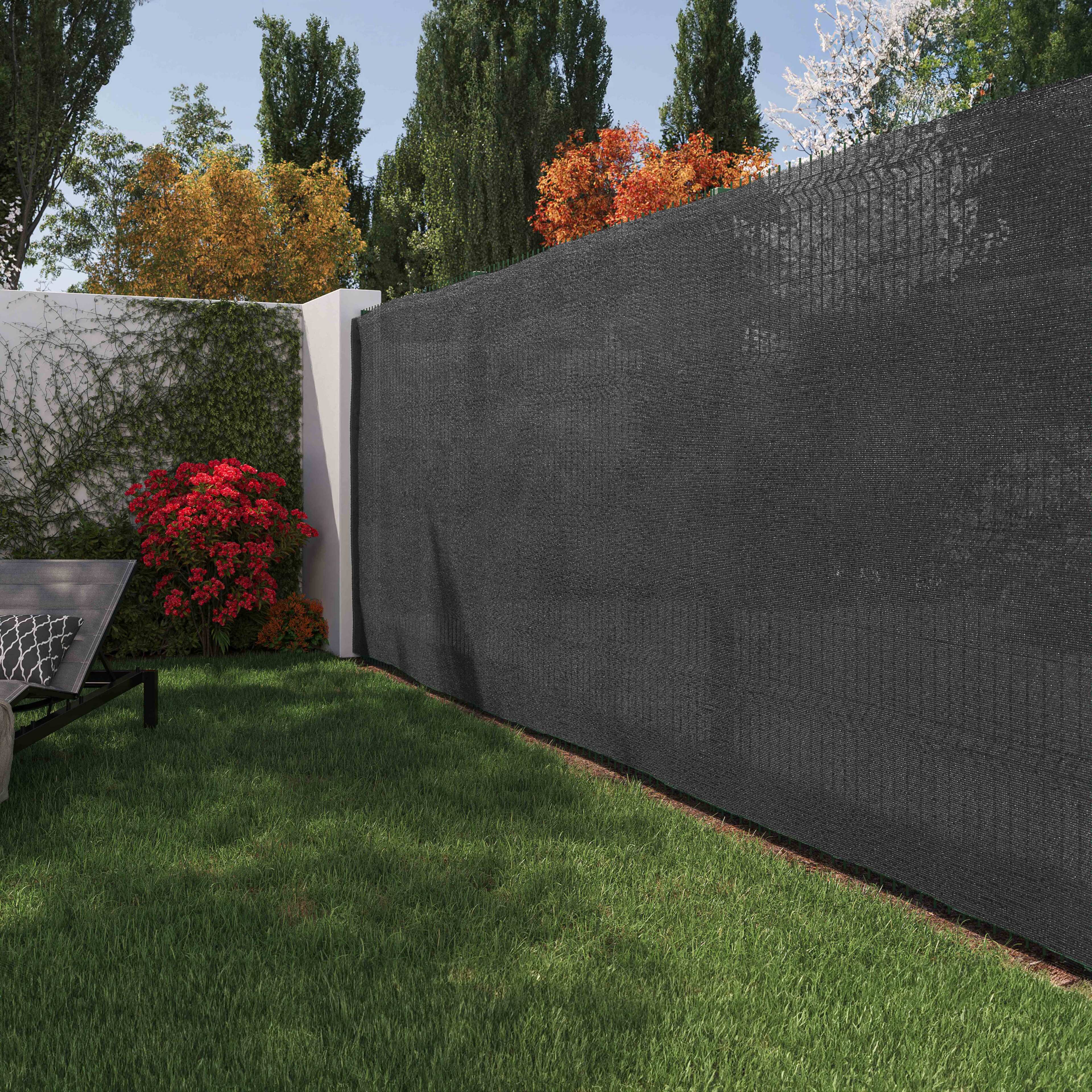 Brise-vue HDPE Anthracite 1x10m – Occultation 95% + Attaches – Neuf