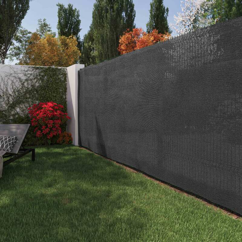 Lot de 2 brise-vues gris anthracite occultation 85% - 2 x 3 m