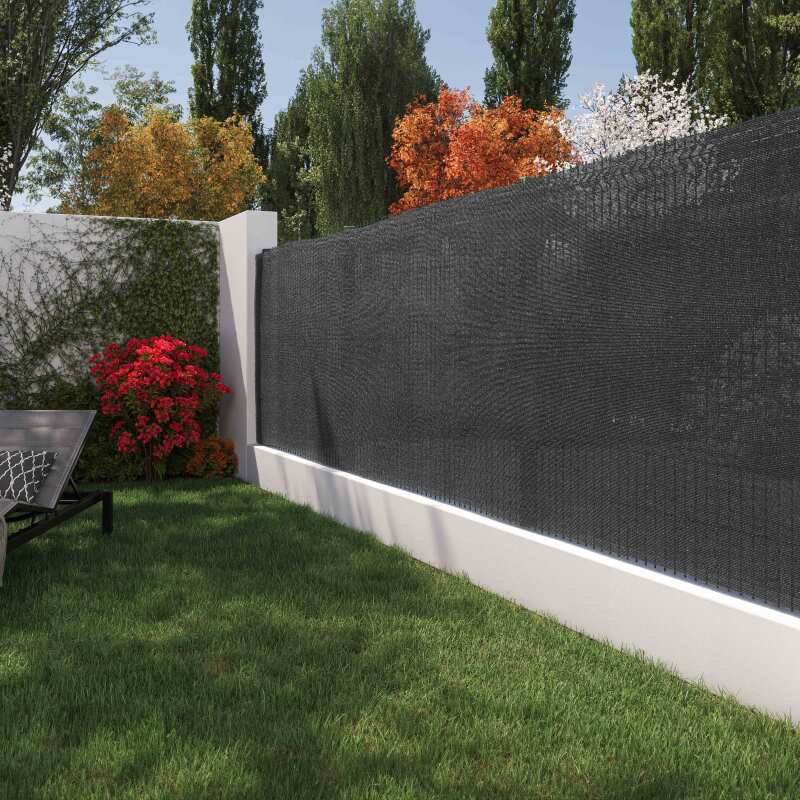 Lot de 2 brise-vues gris anthracite occultation 85% - 1,5 x 3 m