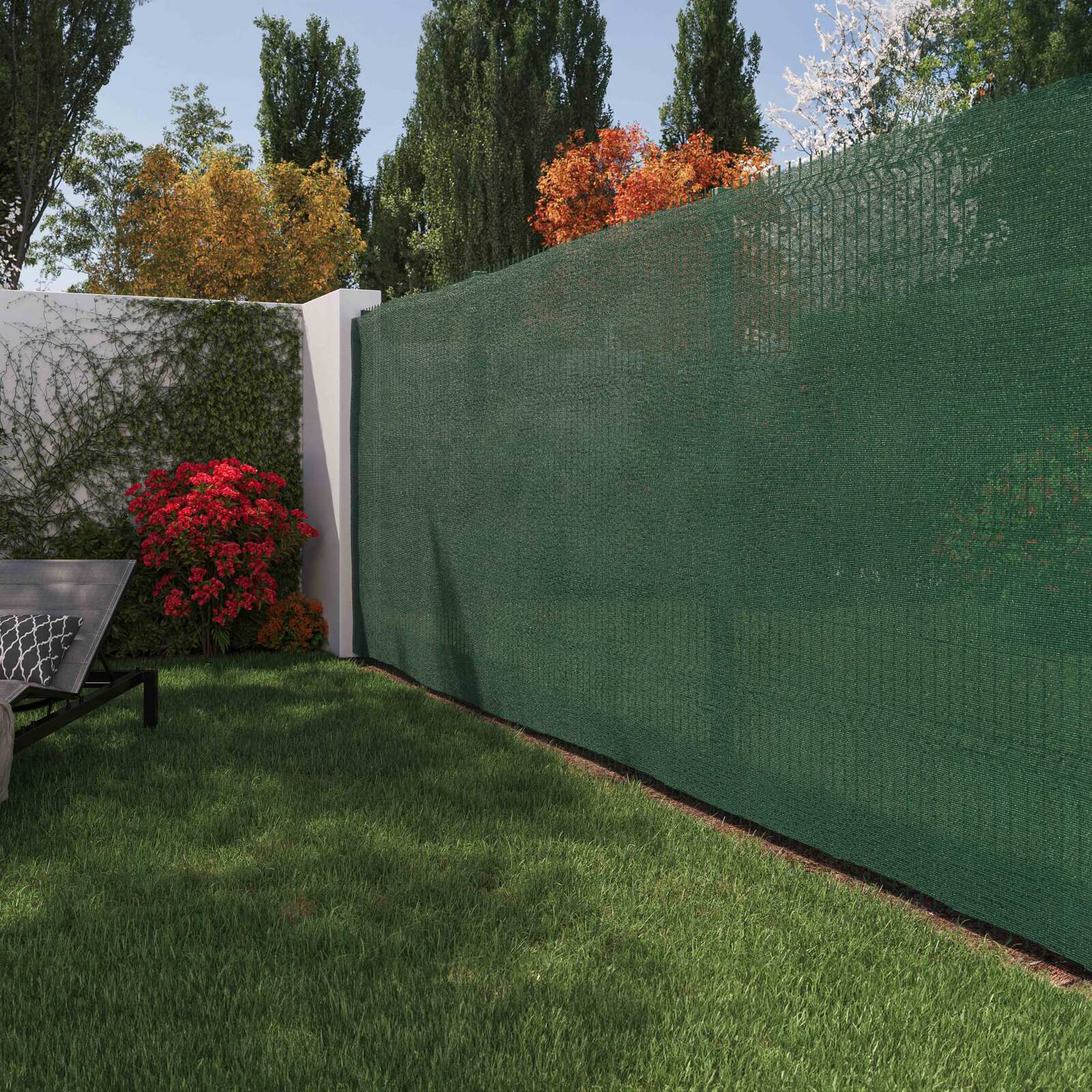 Lot de 2 brise vues vert foncé occultation 85% - 2 x 3 m