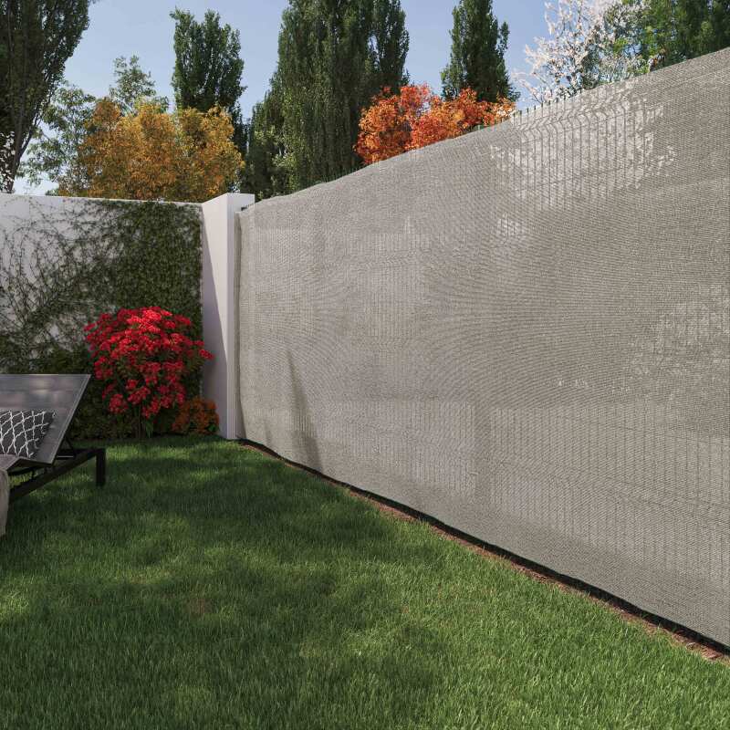 Lot de 2 brise-vues grège occultation 85% - 2 x 3 m