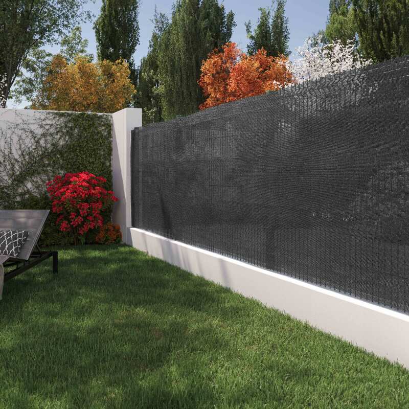 Lot de 2 brise-vues gris anthracite occultation 70% - 1,5 x 3 m