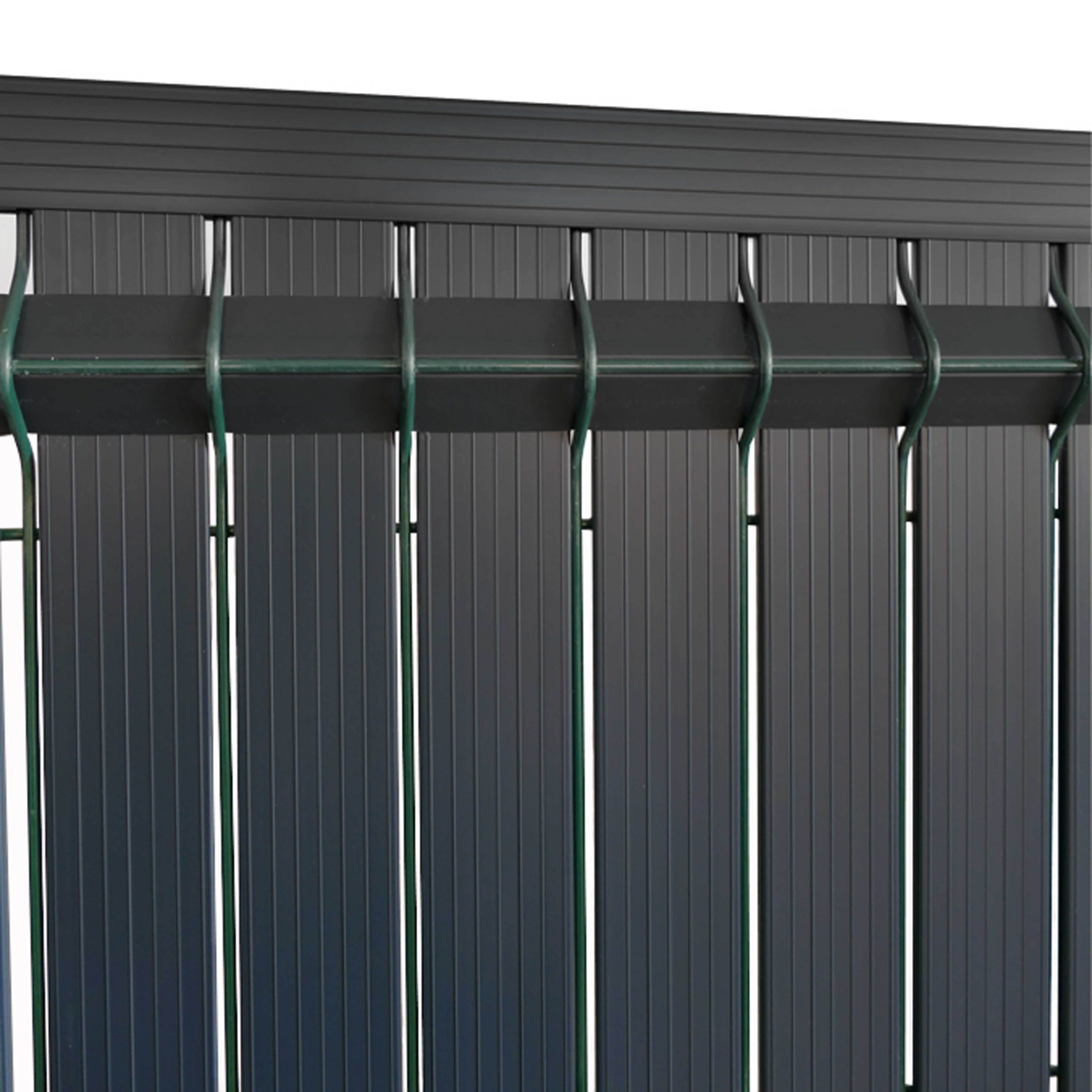 Kit lames occultantes PVC H. x L.250cm et maille 55mm pour grillage rigide Gris anthracite qualité s