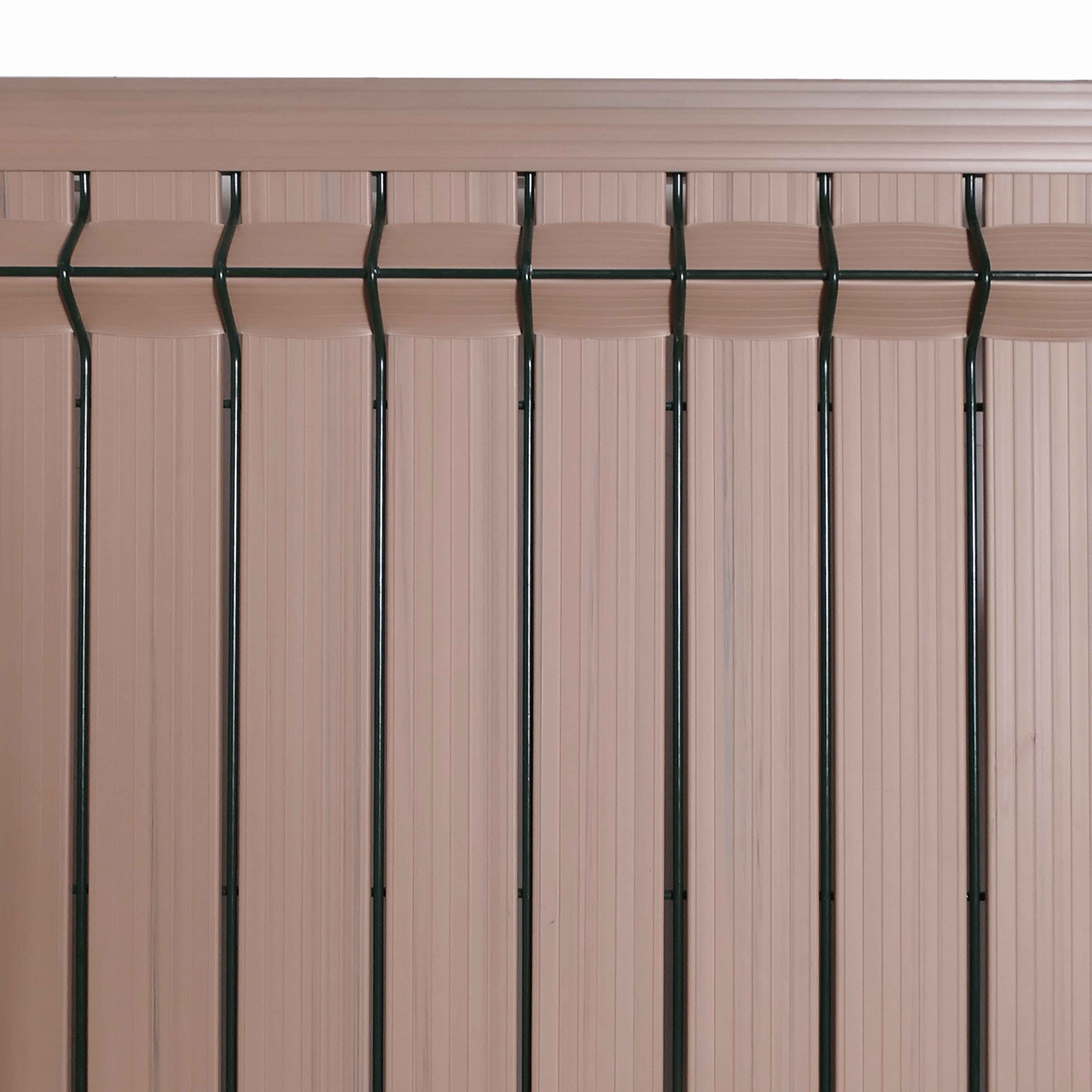 Kit lames occultantes PVC H.123 cm x L.250cm et maille 55mm pour grillage rigide effet Bois qualité