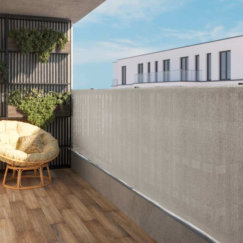 Brise-vue grège occultation 85% - Hauteur 1m