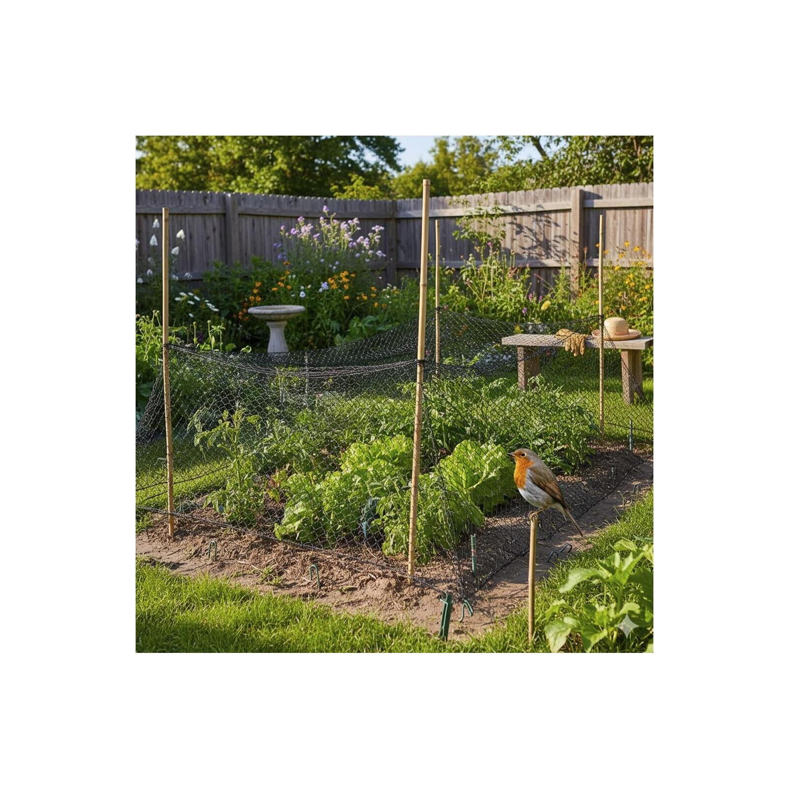 Filet Anti-Oiseau Noir 5 mètres maille carrée 14mm Filet Anti-Oiseau Noir 5 mètres maille carrée 14mm