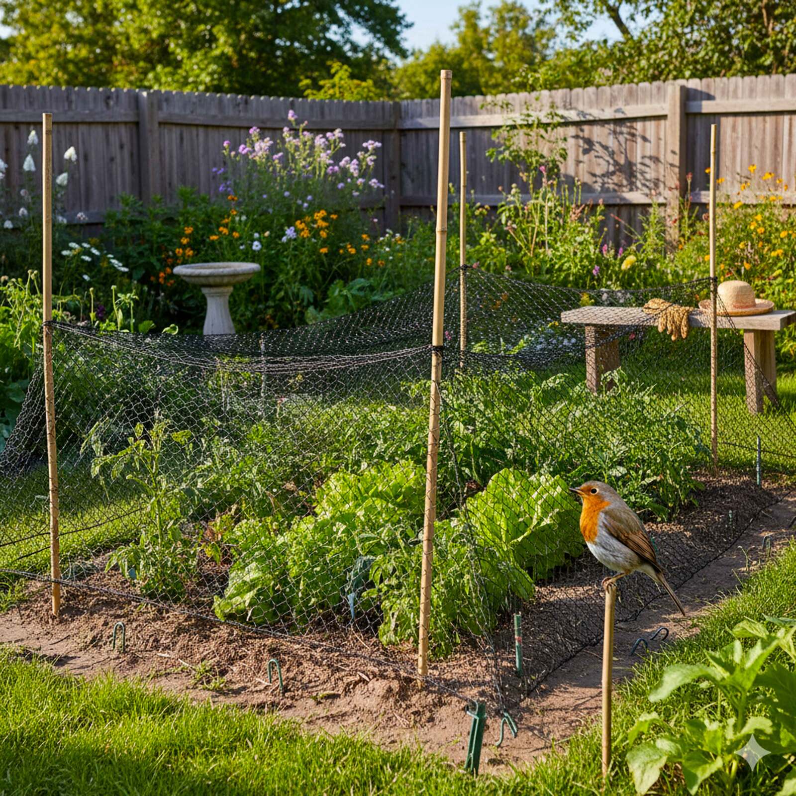 Filet Anti-Oiseau Noir 2 mètres maille carrée 14mm Filet Anti-Oiseau Noir 2 mètres maille carrée 14mm