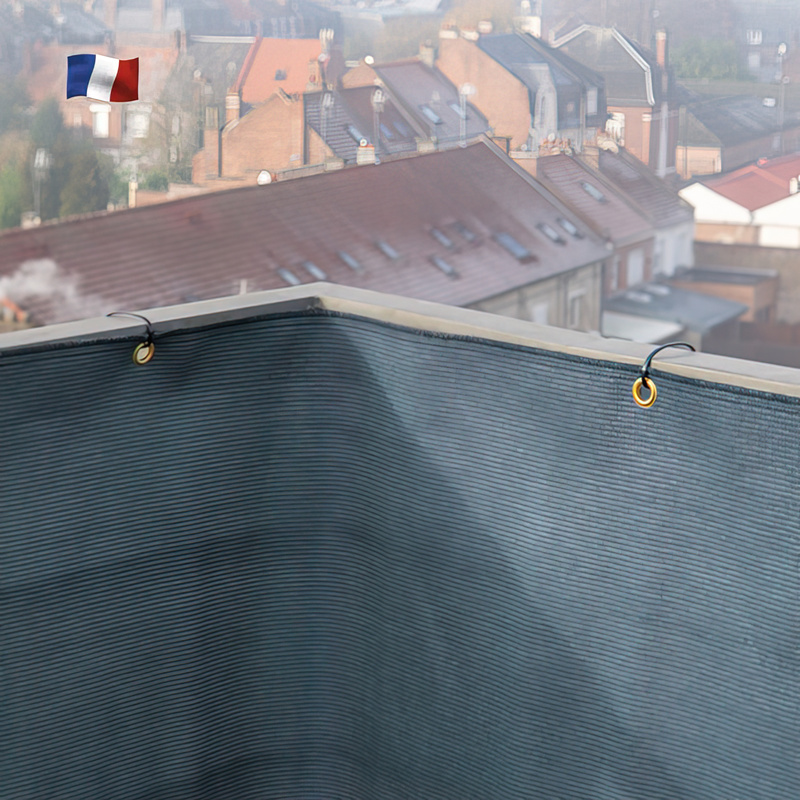 Toile brise-vue en rouleau avec œillets (2/3)