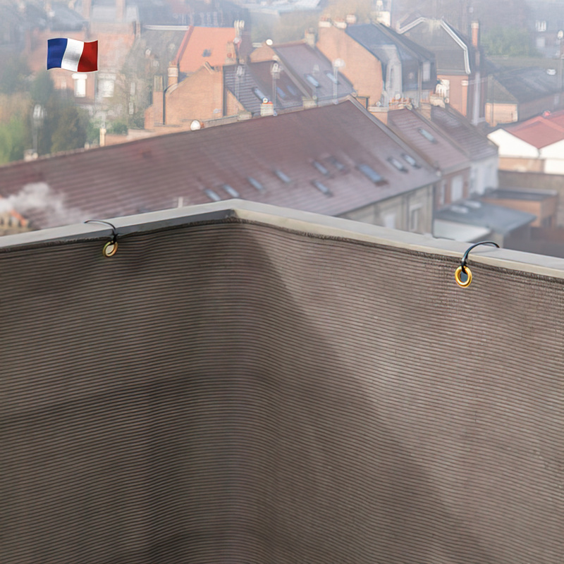 Toile brise-vue en rouleau avec œillets (2/3)