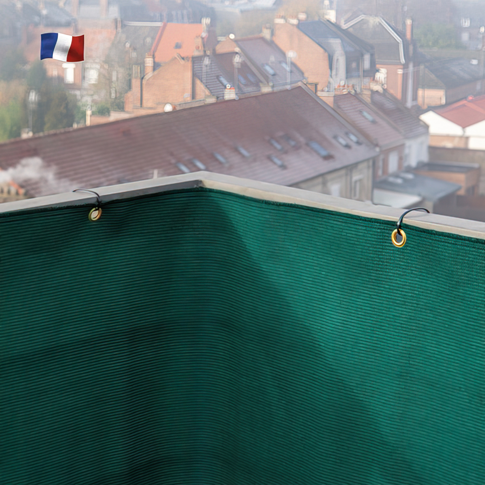 Toile brise-vue en rouleau avec œillets