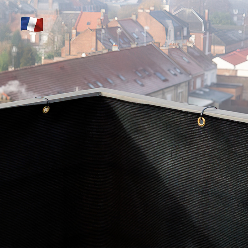 Toile brise-vue en rouleau avec œillets