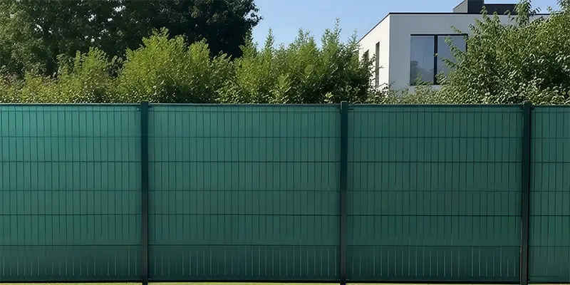 Clôture de jardin en lames PVC vert foncé