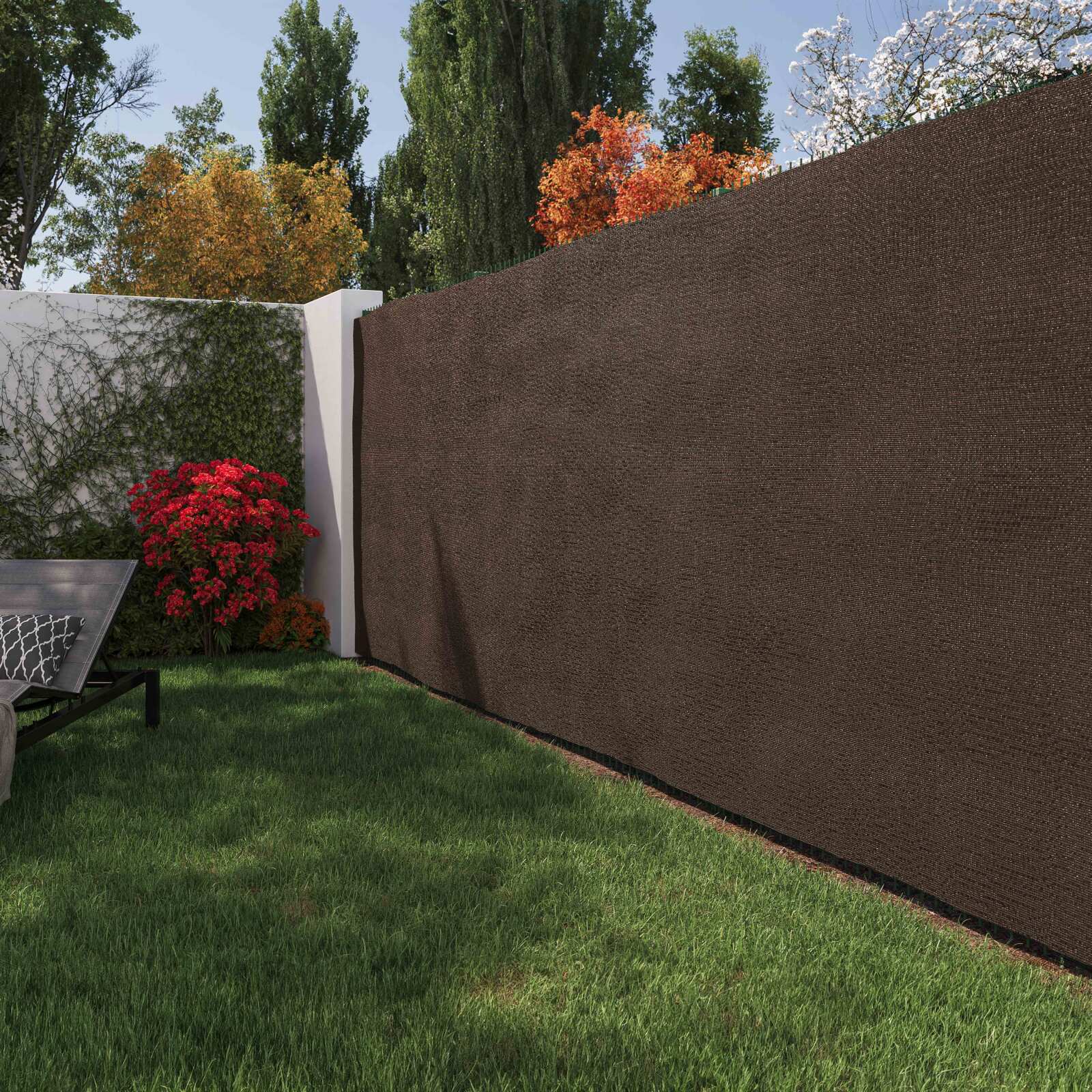 Lot de 2 brise vues marron écorce occultation 100% - 2 x 3 m