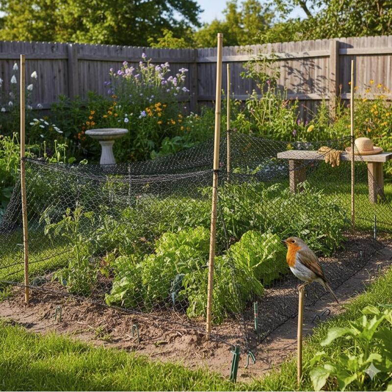 Filet Anti-Oiseau Noir 5 mètres maille carrée 14mm